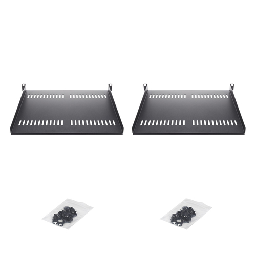 StarTech.com 1U Rack-mountable Rack Shelf for Rack, Networking - Black - SPCC, Steel - 19.96 kg Maximum Weight Capacity