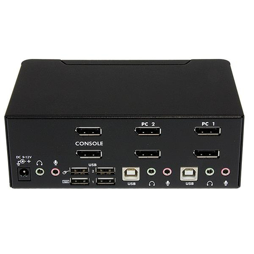StarTech.com 2 Port Dual DisplayPort USB KVM Switch mit Audio - DisplayPort Desktop KVM Umschalter - 2 Computer - 1 Lokale