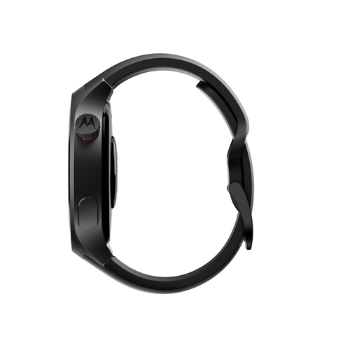 Motorola Mobility moto watch Smart Watch - Round Case Shape - Matte Black Body Color - Aluminium Case Material - Wireless 
