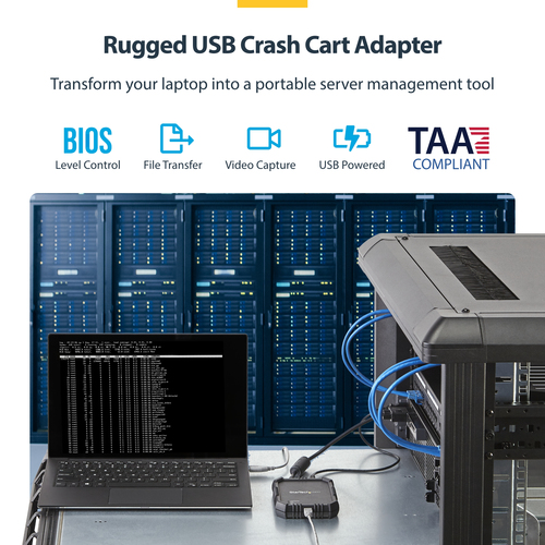 StarTech.com KVM Console - Wired - TAA Compliant - 1 Local User(s) - WUXGA - 1920 x 1200 Maximum Video Resolution - 1 x US