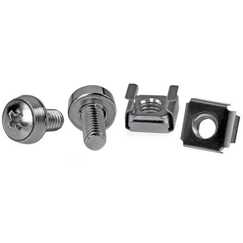 StarTech.com 50 Pkg M6 Mounting Screws and Cage Nuts for Server Rack Cabinet. Type: Screw, Material: Stainless steel, Suit