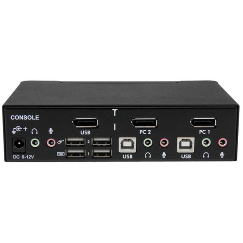 StarTech.com 2 Port DisplayPort USB KVM Switch - DisplayPort KVM Umschalter mit Audio - 2 Computer - 1 Lokaler Benutzer(n)