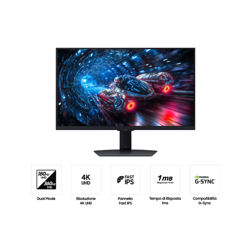 Samsung G70F. Display diagonal: 68.6 cm (27"), Display resolution: 3840 x 2160 pixels, HD type: 4K Ultra HD, Display techn