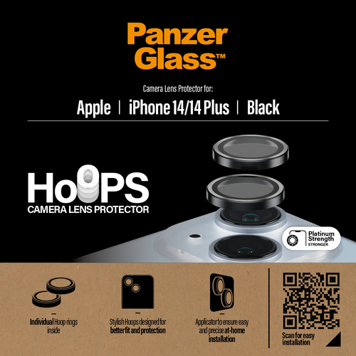 PanzerGlass Hoops Camera Lens Protector - Black - Aluminium