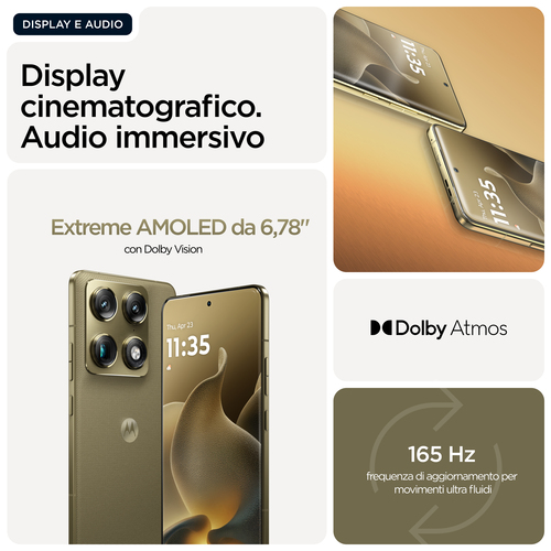Motorola signature 17,2 cm (6.78") Doppia SIM Android 16.0 5G USB tipo-C 16 GB 512 GB 5200 mAh Oro PANTONE Martini Olive. 