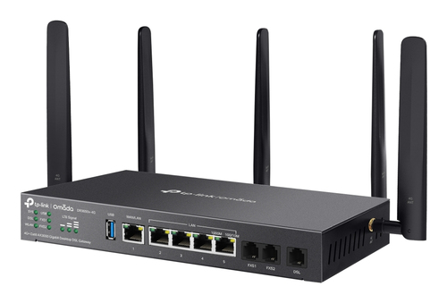 Omada DR3650V-4G Wi-Fi 6 IEEE 802.11ax 2 SIM Ethernet, Mobilfunk, DSL, VDSL2, ADSL2, ADSL2+, ADSL Modem/Wireless Router - 