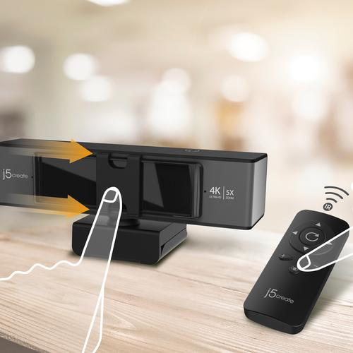 Webcam j5create - 8 Megapixel - 30 fps - Nero, Argento - 1 - 4K, 2K, Full HD, HD - 3840 x 2160 Video - CMOS Sensore - 70° 