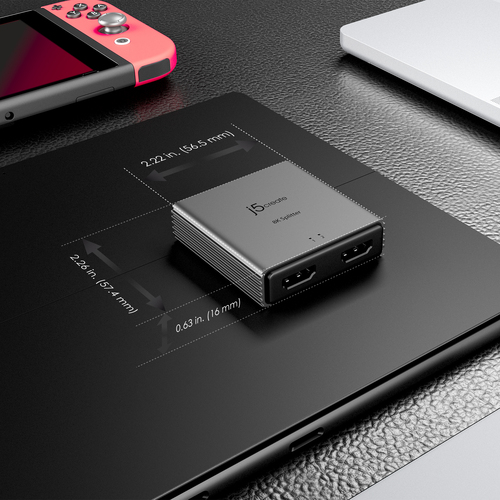 j5create ​​8K-HDMI™ 2.1 2-Weg-Splitter. Video Porttyp: HDMI, Teilnehmerausgang: 2x HDMI. Maximale Auflösung: 7680 x 4320 P