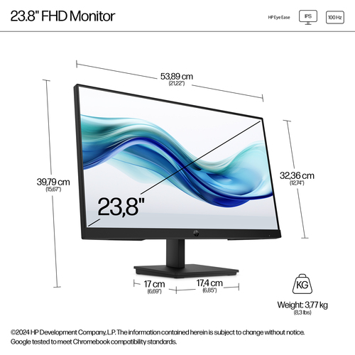 HP 324pf 24" Aula Full HD Monitor LED - 16:9 - 60,5 cm (23,8") Viewable - Tecnologia IPS (In-plane switching) - Borda WLED