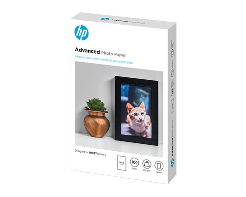 Carta foto HP Advanced Ad inchiostro - 100 mm x 150 mm - 250 g/m² Grammage - Lucido - 100 Foglio