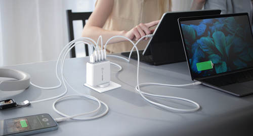 j5create JUP53100 100W GaN USB-C® 5-Port Charger. Charger type: Indoor, Power source type: AC, Charger compatibility: Univ