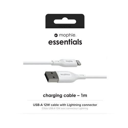 MOPHIE ESSENTIALS CABLE USB-A TO LIGHTNING 1M WHITE