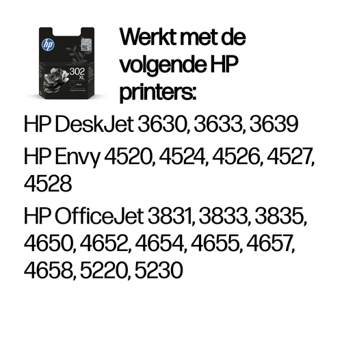 HP 302XL High Yield Black Original Ink Cartridge. Printing colours: Black, Quantity per pack: 1 pc(s), Black ink page yiel