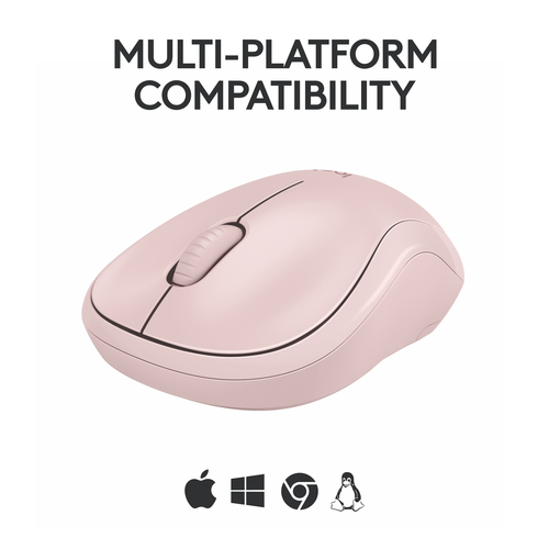 Logitech Silent M240 Mouse - Bluetooth - Optical - 3 Button(s) - 1 Programmable Button(s) - Rose - Wireless - 4000 dpi - S