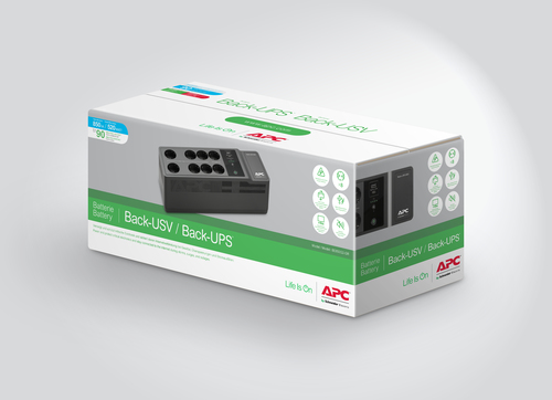 APC Back-UPS BE850G2-GR - USV 8x Schuko, 850VA, 2 USB-Ladegeräte, 1 USB-Datenanschluss. USV-Topologie: Standby (Offline), 
