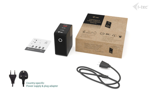 i-tec 100 W AC Adapter - Universal Adapter - 3 USB - 2 USB Type-C - For Notebook, Tablet PC, Smartphone, Earbud, Smart Wat