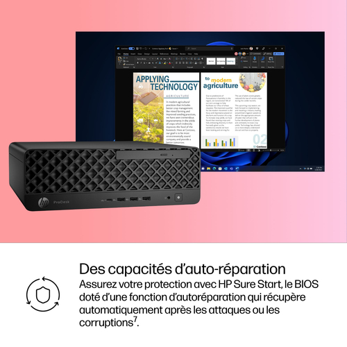 HP ProDesk 4 SFF G1i Desktop AI PC Wolf Pro Security Edition. Processor family: Intel Core Ultra 7, Processor model: 265. 