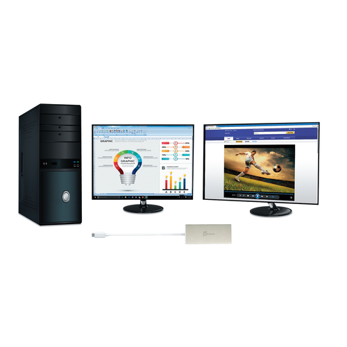 j5create USB-Typ C Docking Station - USB Typ C - 2 x HDMI-Anschlüsse - HDMI