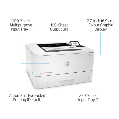 HP LaserJet Enterprise M406dn - Desktop Kabel Laserdrucker - Monochrom - 40 ppm Monodruck - 1200 x 1200 dpi Druckauflösung