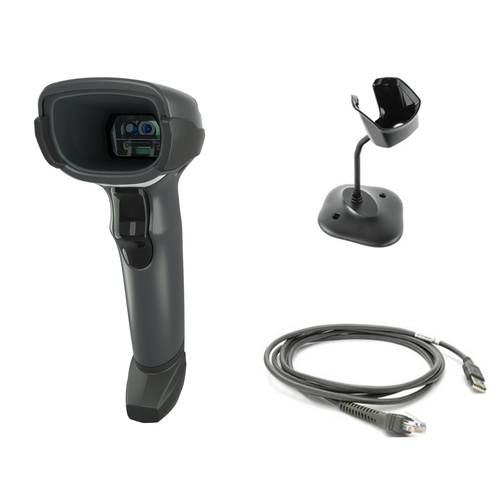 Zebra DS4608-SR Black with StandUSB KIT: DS4608-SR00007ZZWW Scanner, CBA-U21-S07ZBR Shielded USB