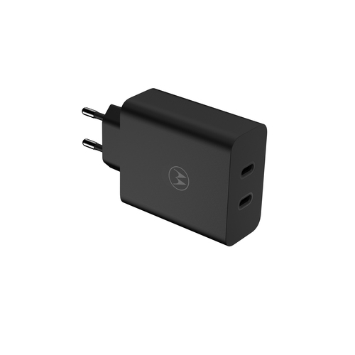Motorola TurboPower 125W Duo Charger. Charger type: Indoor, Power source type: AC, Charger compatibility: Universal. Input