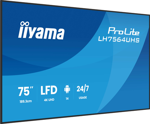 iiyama LH7564UHS-B1AG. Produktdesign: Digital Signage Flachbildschirm. Bildschirmdiagonale: 190,5 cm (75"), Display-Auflös