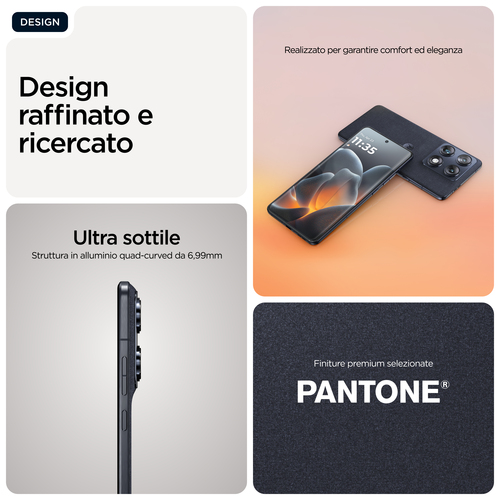 Motorola signature 17,2 cm (6.78") Doppia SIM Android 16.0 5G USB tipo-C 16 GB 512 GB 5200 mAh Blu scuro PANTONE Carbon. D