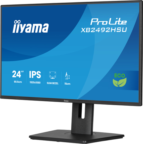 Moniteur LED iiyama ProLite XB2492HSU 24" Classe Full HD - 16:9 - Noir mat - 61 cm (24") Viewable - Technologie IPS - LED 
