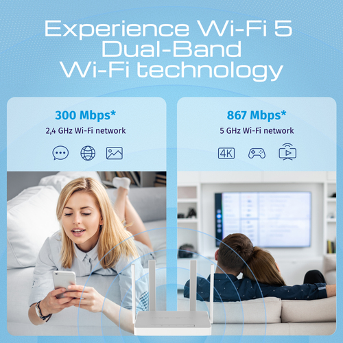 KEENETIC Explorer 4G (KN-4910), Modem/Router 4G, 4 porte 100Mbps, Wi-Fi AC1200, Mesh, VPN, Parental Control, Menù multi li