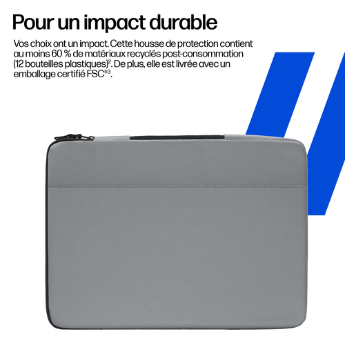 Sacoche de transport HP - Pochette Style pour 38,1 cm (15") à 40,6 cm (16") Ordinateur Portable - Argent météor - Étanche,