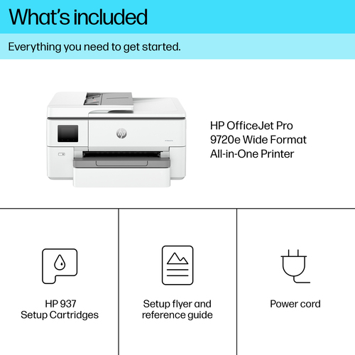 HP Officejet Pro 9720e Wired & Wireless - Tintenstrahl-Multifunktionsdrucker - Farbe - Kopierer/Drucker/Scanner - 34 Seite