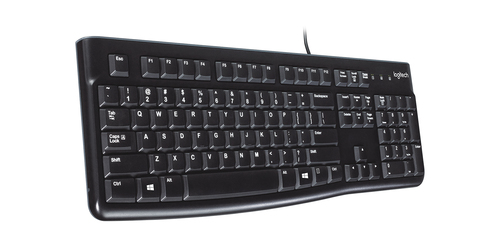 Logitech K120 Keyboard - Cable Connectivity - USB Interface - English - QWERTY Layout - Black - USB Interface - English - 