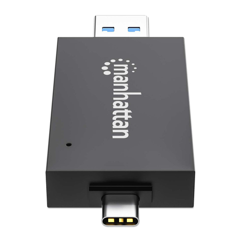 Manhattan USB-A / USB-C combo Multi-Card Reader/Writer, 5 Gbps (USB 3.2 Gen1 aka USB 3.0), Male to microSD and SD/MMC Slot