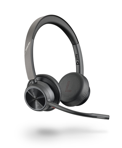 Poly Voyager 4300 UC 4320 Kabel/Kabellos Auf den Ohren, Kopfbügel Stereo Headset - Schwarz - Microsoft-Teams-Zertifizierun