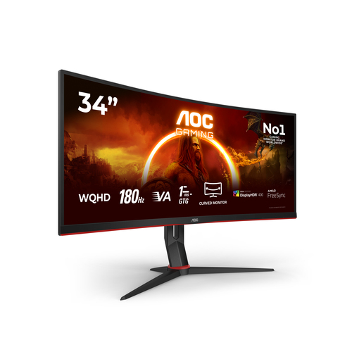 AOC CU34G2XP 34" Class UW-QHD Gaming LED Monitor - 21:9 - 86.4 cm (34") Viewable - Vertical Alignment (VA) - LED Backlight