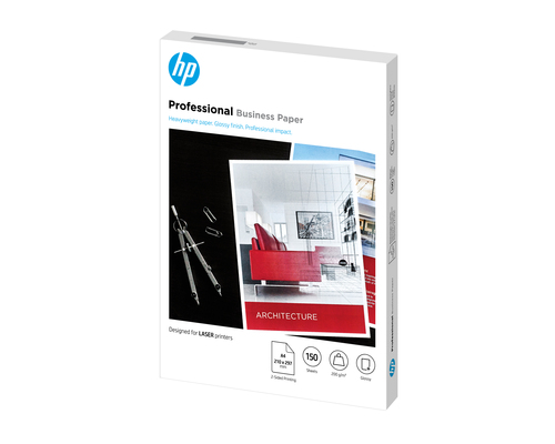 HP Papel Brilhante Profissional para Impressão a Laser (certificação FSC) - 150 folhas, A4, 210 x 297 mm, 200 g/m². Uso re