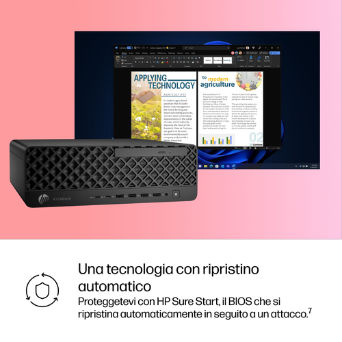 HP EliteDesk 8 SFF G1i Desktop AI PC Wolf Pro Security Edition. Famiglia processore: Intel Core Ultra 5, Modello del proce