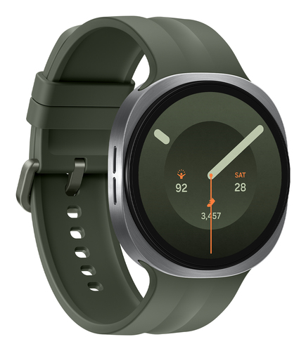 Samsung Galaxy Watch9 SM-L350 Smartwatch - 46 mm Case Height - 43,70 mm Case Width - Silber Body Color - Oliv Band Color -