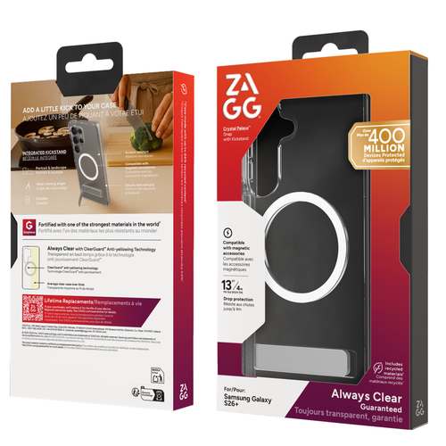 ZAGG Crystal Palace Snap KS For Galaxy S26+. Case type: Cover, Brand compatibility: Samsung, Compatibility: Galaxy S26+, M