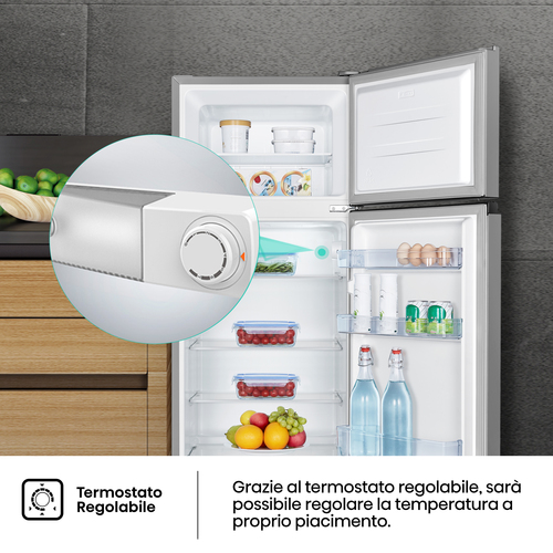 Hisense frigorifero/congelatore RT267D4ADE libera installazione 206L Classe E Profondità ridotta Porta Reversibile. Capaci