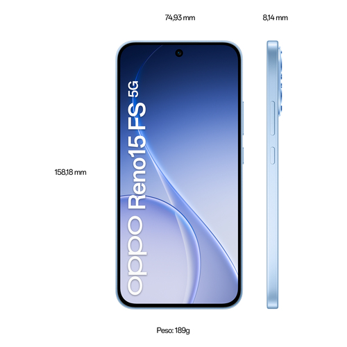 OPPO Reno15 FS 5G AI Smartphone, Tripla fotocamera 50+8+2MP, Selfie 50MP, Display 6.57” 120HZ AMOLED FHD+, 6500mAh, RAM 8G