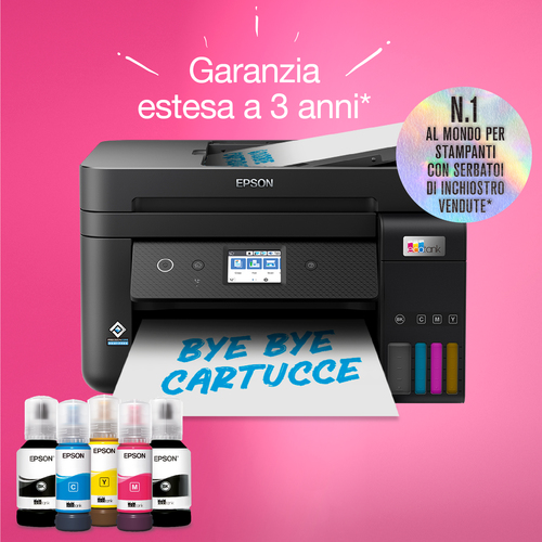 Stampante multifunzione a getto di inchiostro Epson ET-4800 Wireless EcoTank - Colore - Fotocopiatrice/Fax/Stampante/Scann