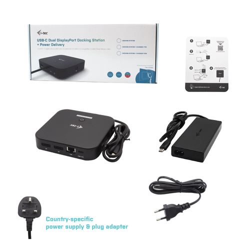 i-tec USB Type C Docking Station for Tablet, Notebook, Monitor - 100 W Power Supply - 2 Displays Supported - 4K - 3840 x 2