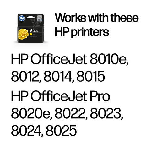 HP 912XL Original High Yield Inkjet Ink Cartridge - Yellow Pack - 825 Pages