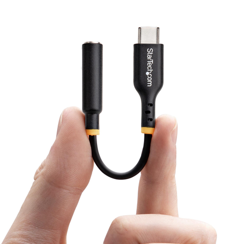 StarTech.com 5in (12.7cm) USB-C Audio Adapter to 3.5mm Headphone/Headset Jack, USB Type-C Aux Dongle, 32-bit DAC, For Lapt