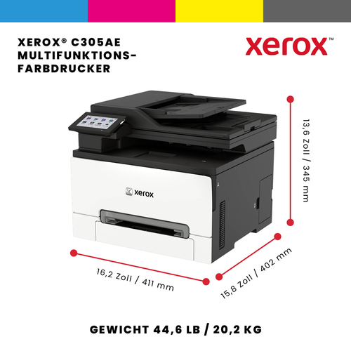 Xerox C305ae. Drucktechnologie: Laser, Drucken: Farbdruck, Maximale Auflösung: 2400 x 600 DPI, Druckgeschwindigkeit (Farbe