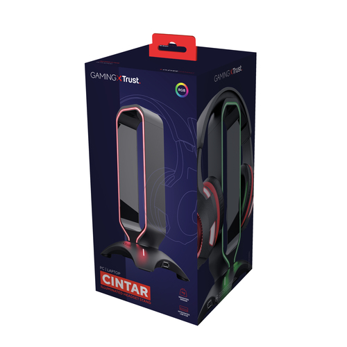 Trust Cintar Headset-Halterung - 25,5 cm Höhe x 13 cm Breite x 13 cm Tiefe - Schwarz