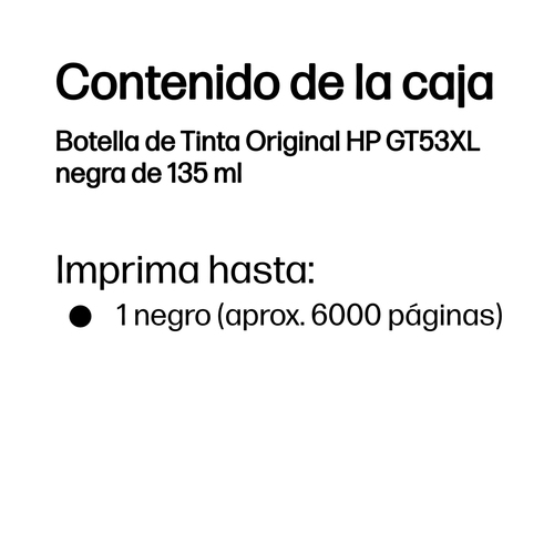 HP GT53 135ML BLACK INK BOTTLE