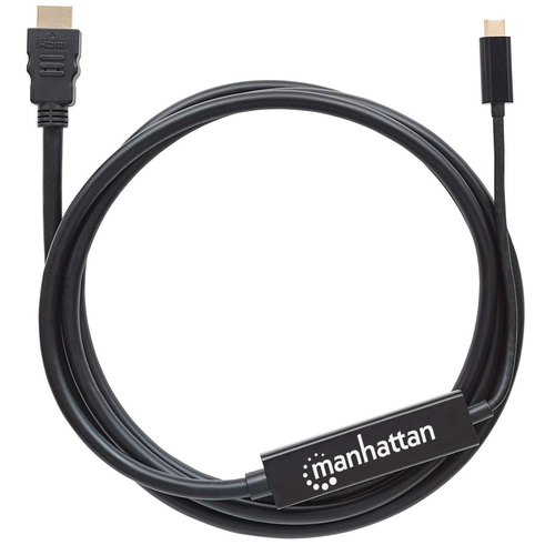 Manhattan USB-C to HDMI Cable, 4K@30Hz, 2m, Black, Male to Male, Three Year Warranty. Cable length: 2 m, Connector 1: USB 