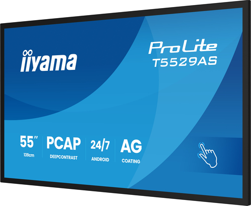 iiyama T5529AS-B1AG. Produktdesign: Kiosk-Design. Bildschirmdiagonale: 138,7 cm (54.6"), Bildschirmtechnologie: LED, Displ